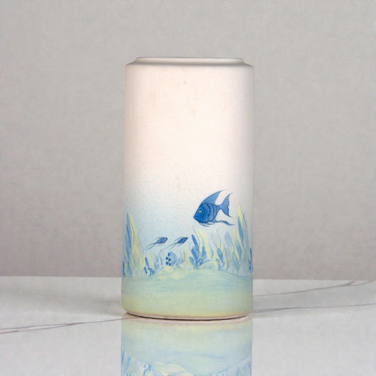 Amwaj – Vaso Cilindrico Decorativo “Onde Marine” – Dar al Fannan