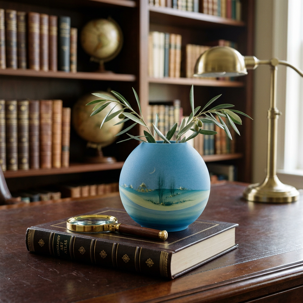 Kura – Vaso Sferico Decorativo “Orizzonte Celeste” – Dar al Fannan