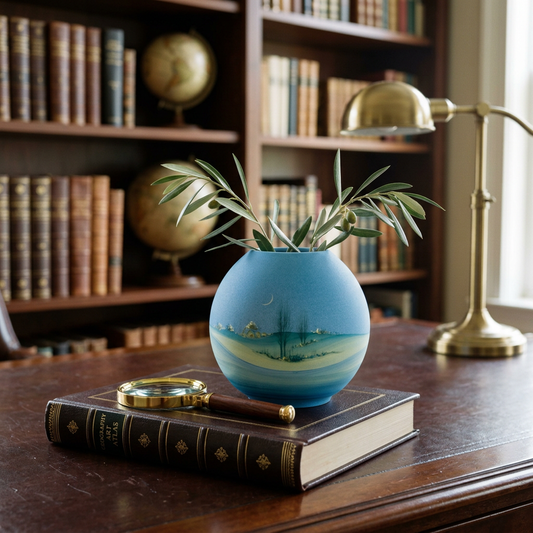 Kura – Vaso Sferico Decorativo “Orizzonte Celeste” – Dar al Fannan