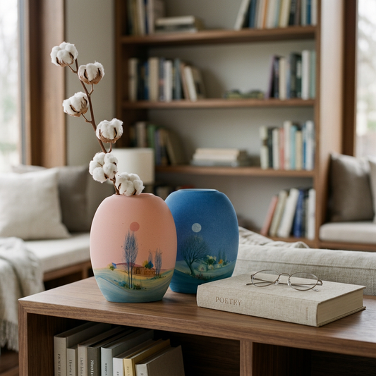 Raha - Vaso Ovoidale in Ceramica "Riposo" - Dar al Fannan